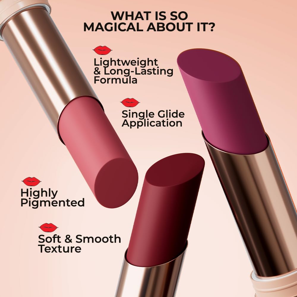Colorbar Kissproof Lipstick Nude Kiss Lightweight and Matte texture Vegan,Paraben,Mineral Oil,Sulphate,Cruelty Free 3.7g 2