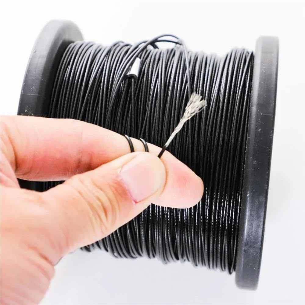 Cable de cuerda de alambre de acero inoxidable 304 recubierto de plástico PVC negro, 50 metros/100 metros, 1/1,2/1,5/2/3MM(2mm x100meters)