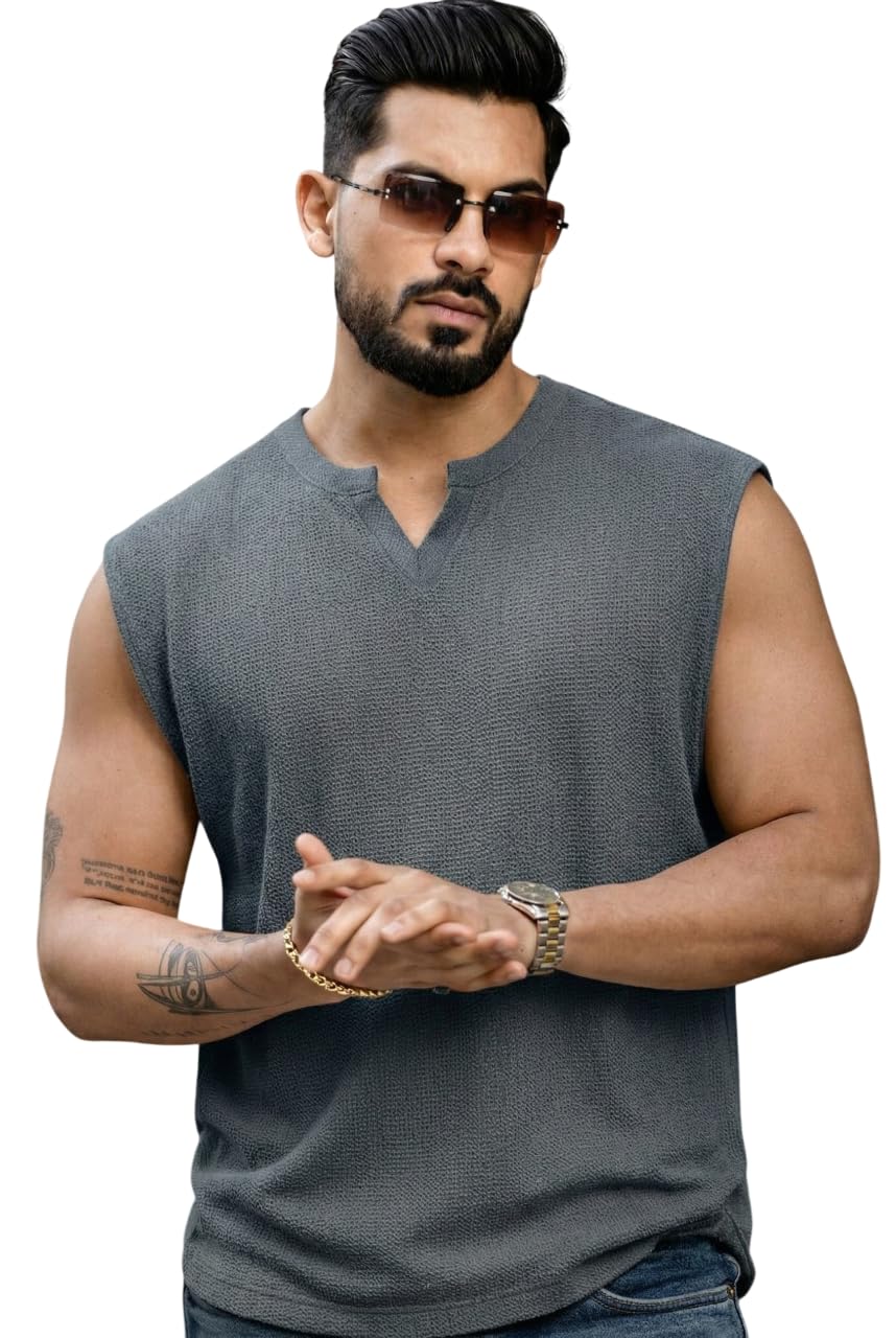 rodzen Men's Polycotton Sleeveless Vest/Tank Top-picture-0