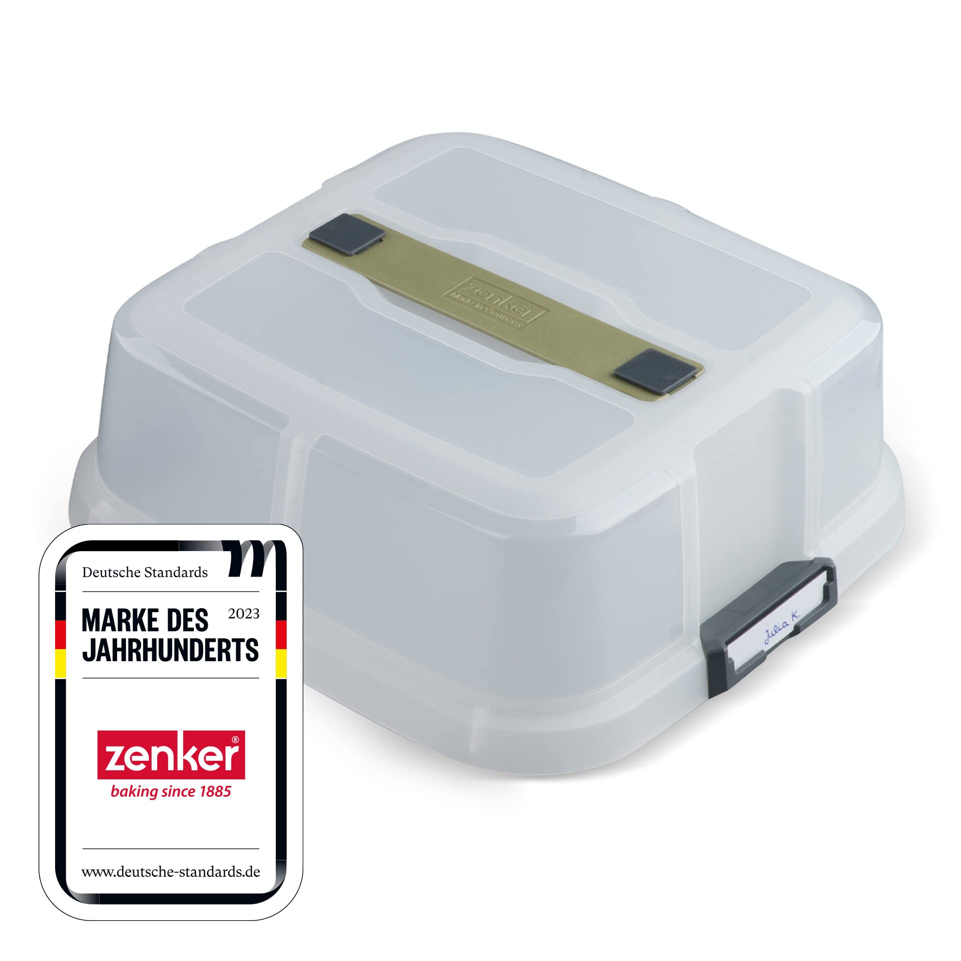 Zenker Bake, Click & Go Square Cover - 30 x 30 x 11.5 cm - Matching Lid for Pie Tins for Direct Transport - Universal Transport Hood for 3 Different Baking Moulds
