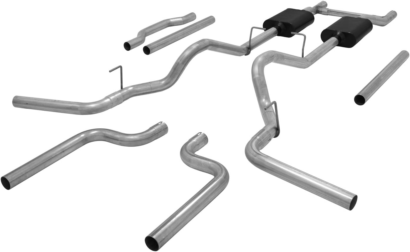 Flowmaster 17742 American Thunder Crossmember-Back Exhaust Kit 2.5 Inch Aluminized Steel Compatible with 1973-1974 Chevy and GMC C10 C20 2wd with V8 engines