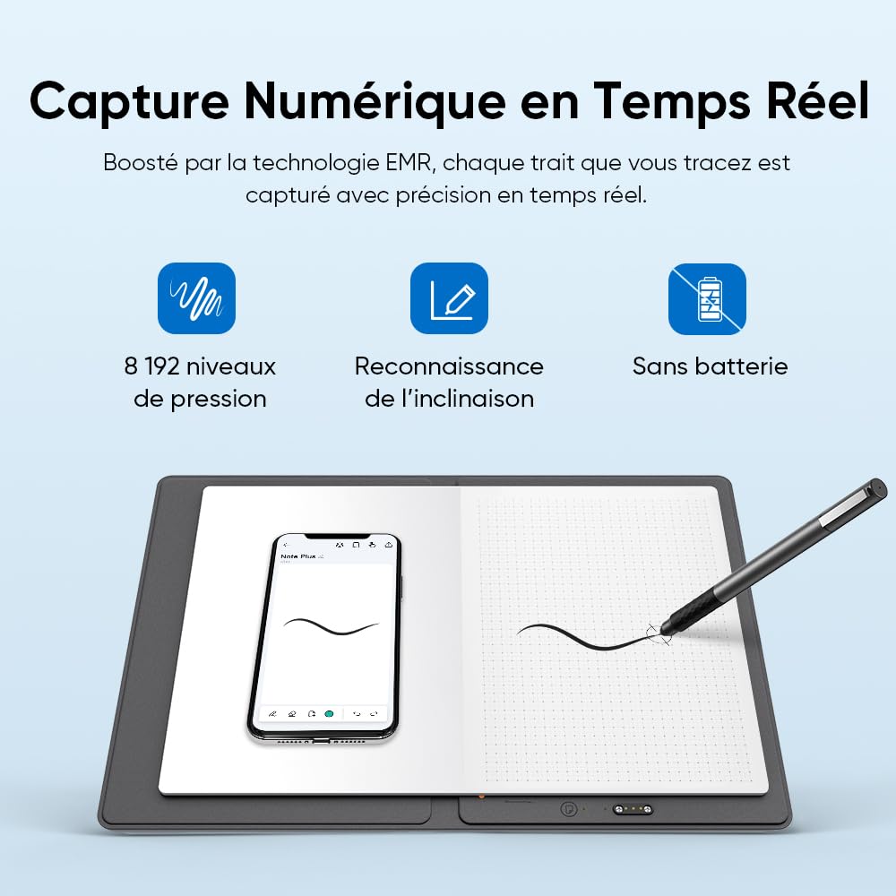 XPPen Note Plus 2026 Carnet Numérique Bluetooth 5.3, Cahier Écriture Intelligent A5, Convient pour la Prise de Notes Lors de Réunions, de Cours Magistraux et Autres Moments Importants.
