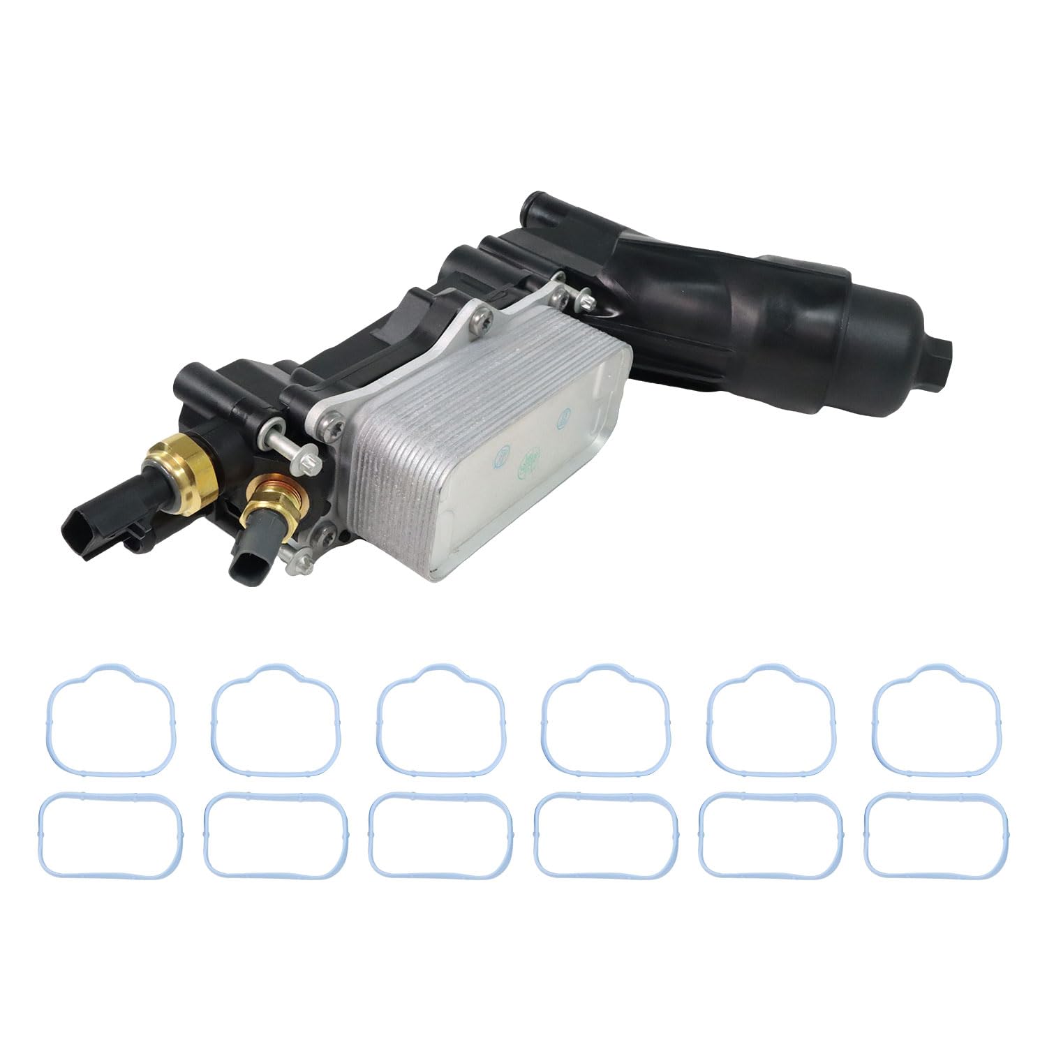 Bloque de Motor Carcasa del filtro de aceite del motor 68596318AB 68596317AB 68596317AA. Compatible con Chrysler 200 y 300, Dodge y Jeep Ram 3.6L.