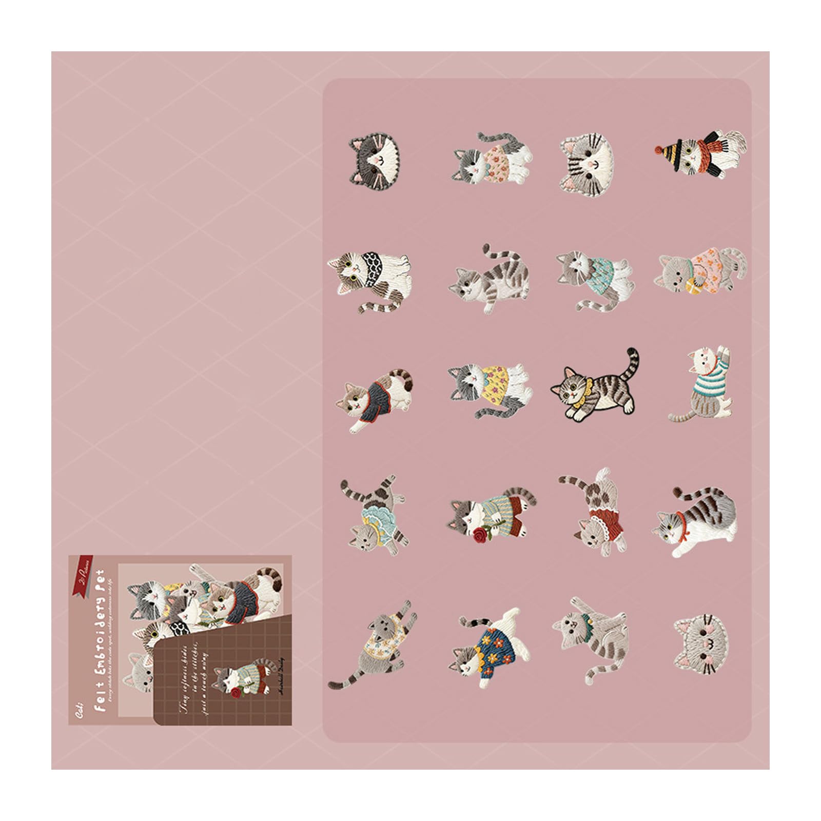 Creative Kitten Stickers Bulk 20pcs Stick Decoration, Perfect for Kids Classroom Decoration, Puppy Theme, Adorable Haunted Kitten Theme Stickers, School Puppy Safe Removable Wall Decals