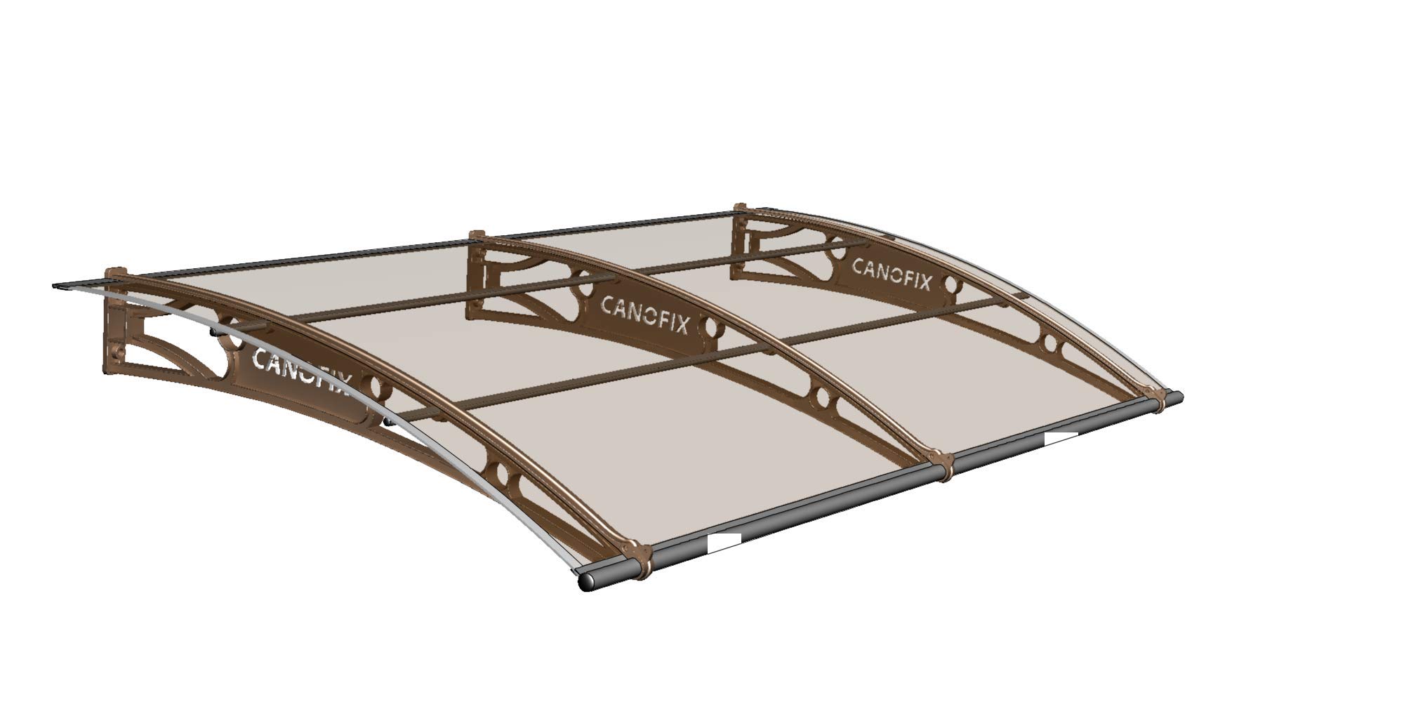 CANOFIXDoor Canopy PC 2000W x 1500P / DIY Polycarbonate Cantilever Awning/Window Door Pathway Walkway Garden Shed Porch Patio (Grey Bracket - Clear Sheet)