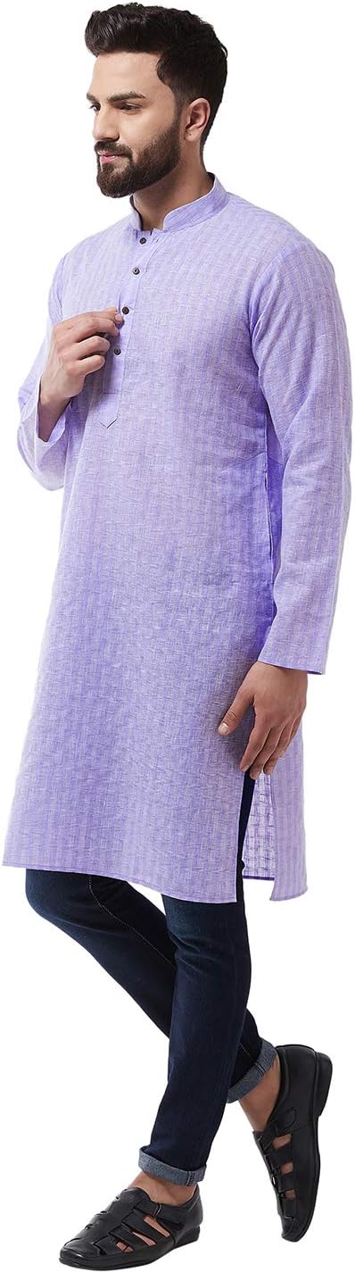 Sojanya (Since 1958 Men'S Cotton Blend Woven Design Only Long Kurta