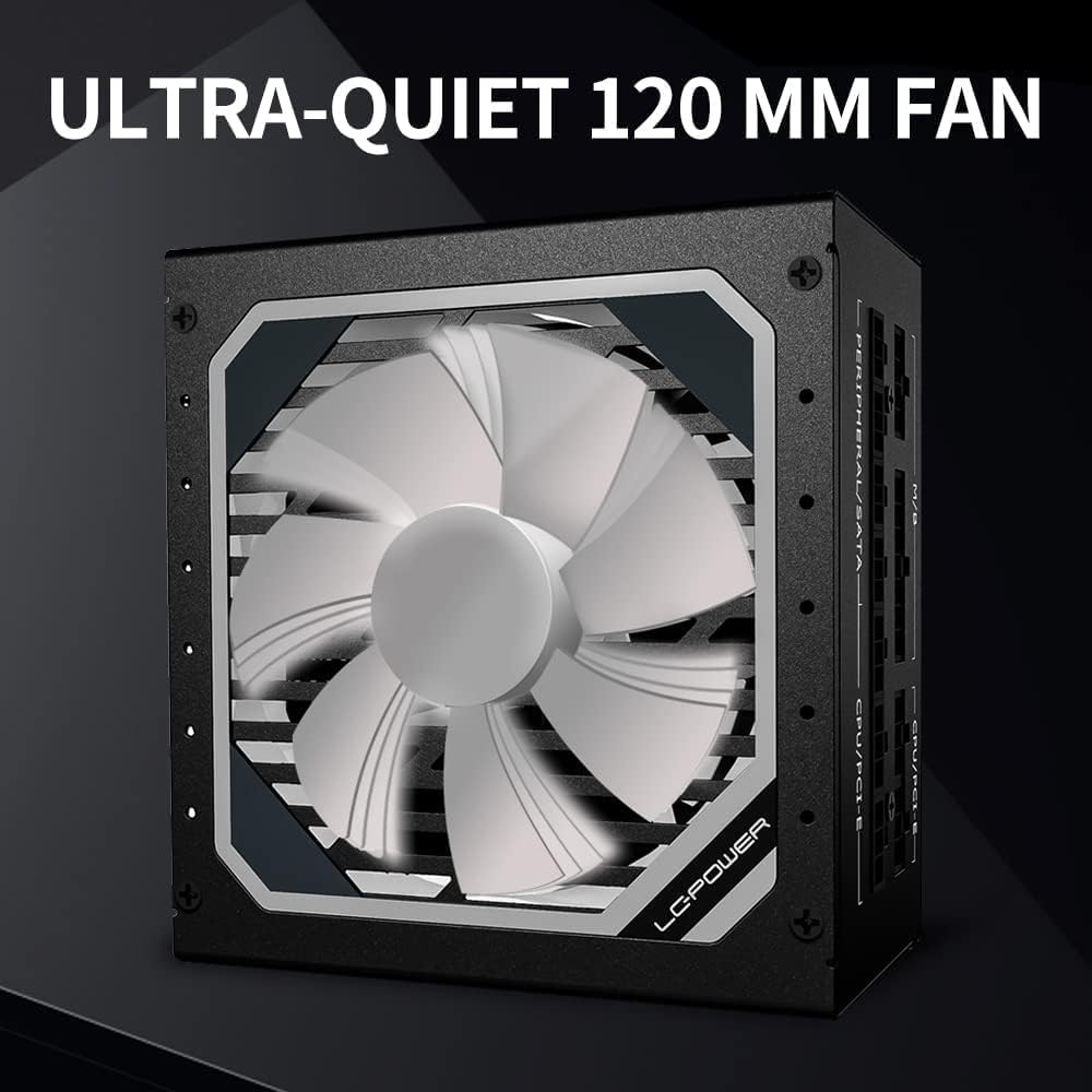 LC POWER LC6850M V3.0 Alimentatore 850W, certificato 80 Plus Gold, ATX 3.0 100% modulare, supporto PCIe 5.0, cavi piatti(LC6850M-V3.0| 80 Plus Gold)