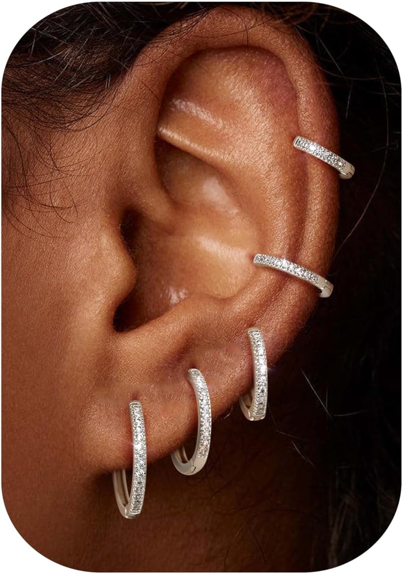 Kakonia 5 Pairs Small Sterling Silver Hoop Earrings Set for Women, 18k Gold Plated Huggie Hoop Earrings, Lightweight Hoop Earrings for Women Hypoallergenic, Cartilage Earring Sets for Multiple Piercing Kakonia 5 Pairs Small Sterling Silver Hoop Earrings Set for Women, 18k Gold Plated Huggie Hoop Earrings, Lightweight Hoop Earrings for Women Hypoallergenic, Cartilage Earring Sets for Multiple Piercing