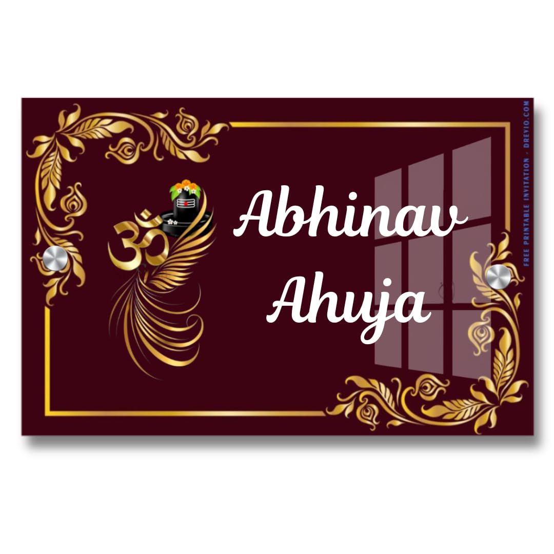 Customised Name Plate for Home Entrance, Acrylic, Golden, Wall Mount, 46x30 cm, Door Office Signage (12/18 inch) — Amazon image 20