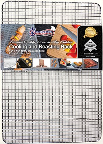 KITCHENATICS Commercial Grade 100% Stainless Steel Roasting and Cooling Rack, Thick-Wire Grid Fits J - //coolthings.us