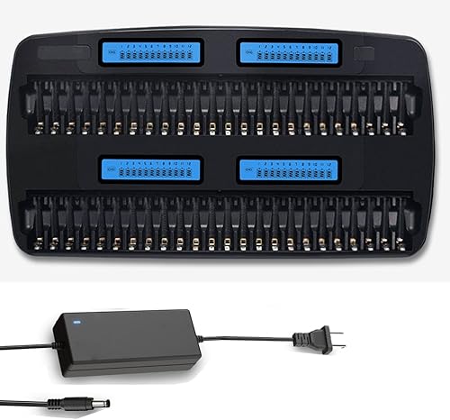 Cargador de batería AA AAA grande de 48 bahías, pantalla LCD, cargador inteligente para 1.2 V Ni-MH Ni-CD doble A y triple A múltiples baterías