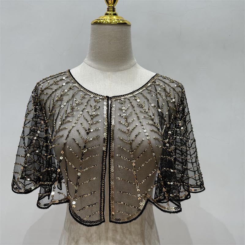 1920s Shawl Evening Shawl Bridal Wrap Handmade Sequin Beaded Shawls And Wraps For Evening Dresses Wedding Party Etc2