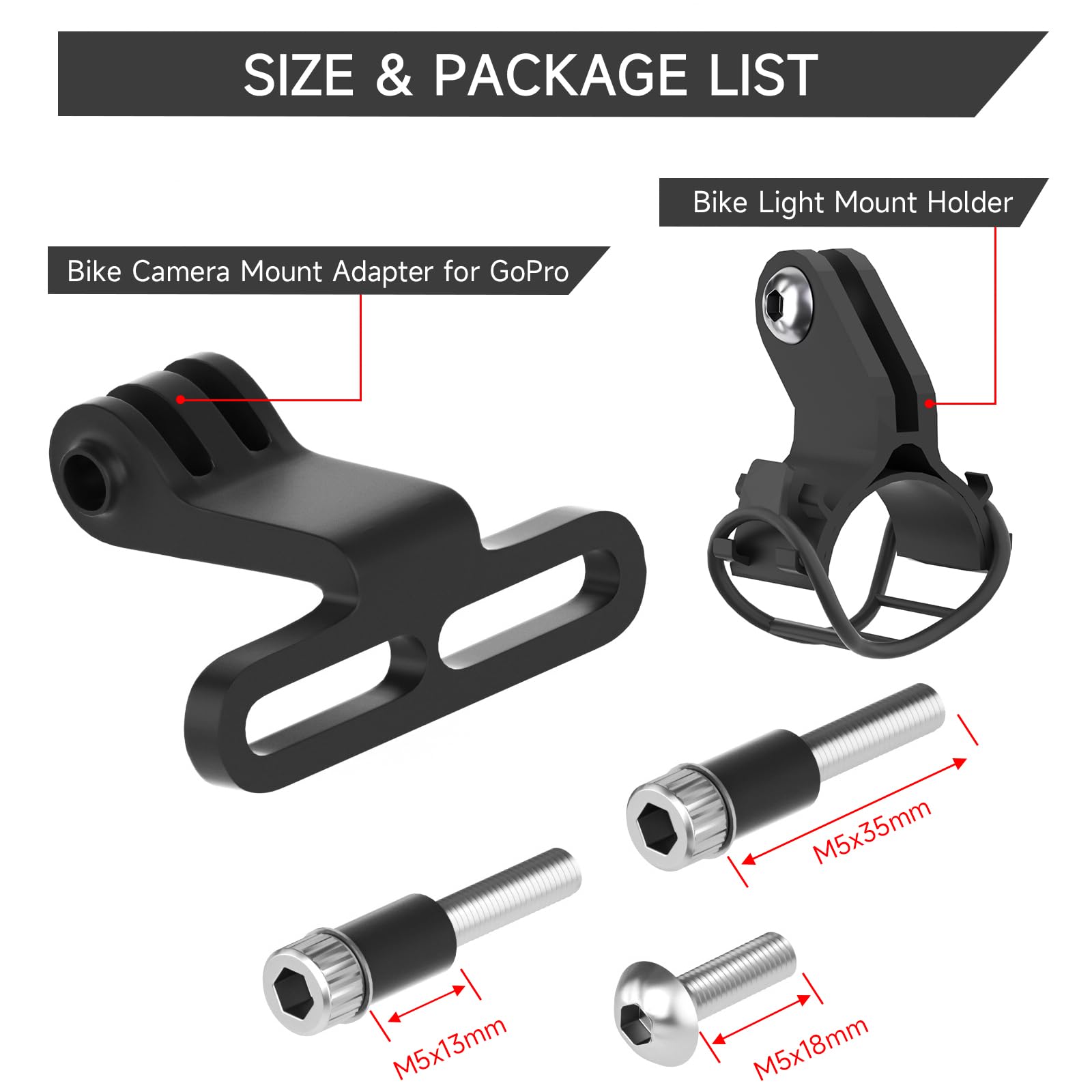 Bicycle Mount for Gopor Cycling Action Camera Install Base Compatible with Bike Lamp (Black)