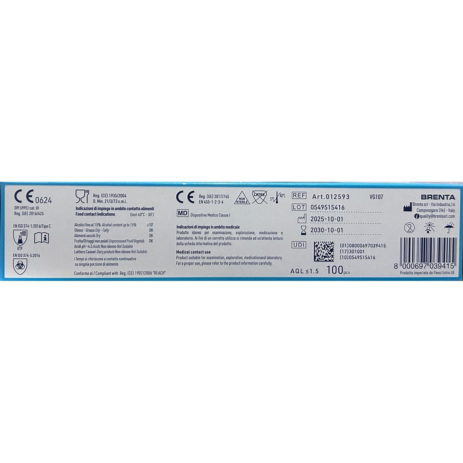 Generico Guanti in NITRILE FIT WALKING BLU - taglia L - 3 gr - 1000 PZ
