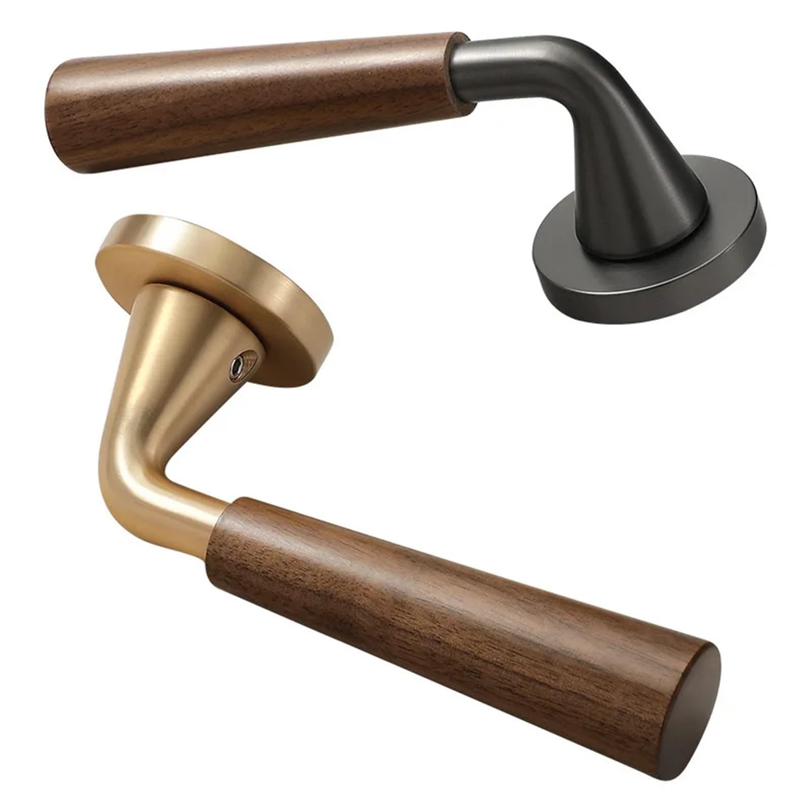 Walnut Wood Door Lock Indoor Room Lock Silent Split Lock 1Pcs(E)