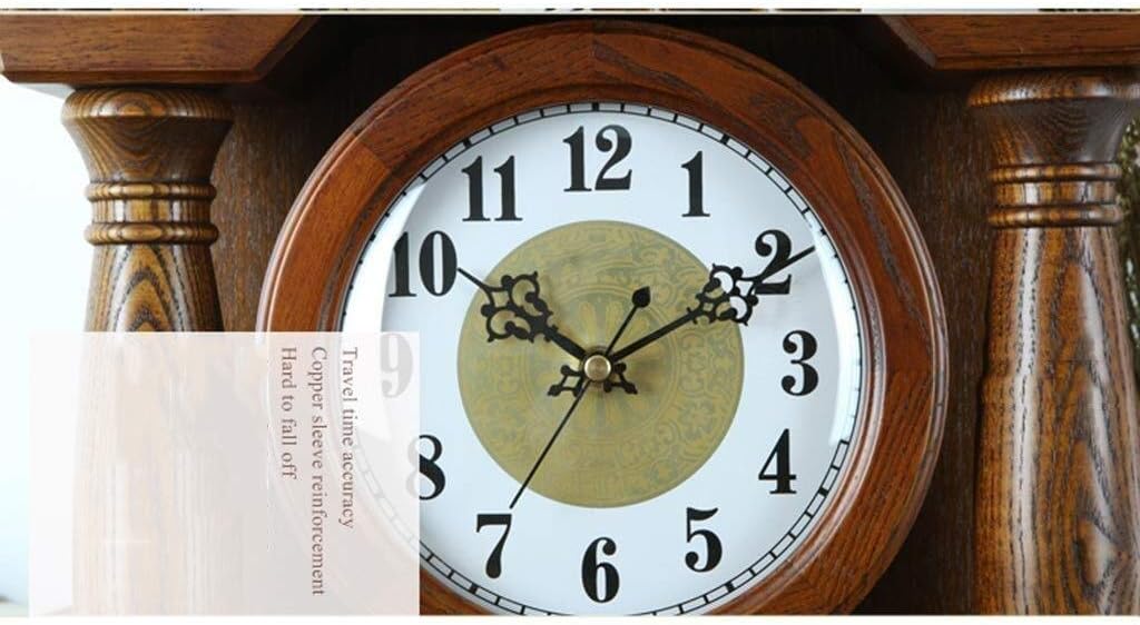 Retro Desk Clock Retro Table Clock/Deskclock -European Solid Wood Clock Living Room Quartz Clock Retro Bedside Bedroom Mute with Drawer Table Clock Table Clock (Size : 32 * 15 * 52cm)