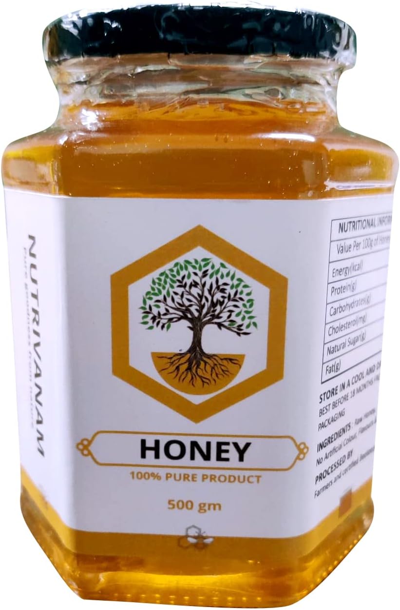 Nutrivanam Natural Raw Honey | No Preservatives | 100% Pure & Natural, Single Origin And Certified -