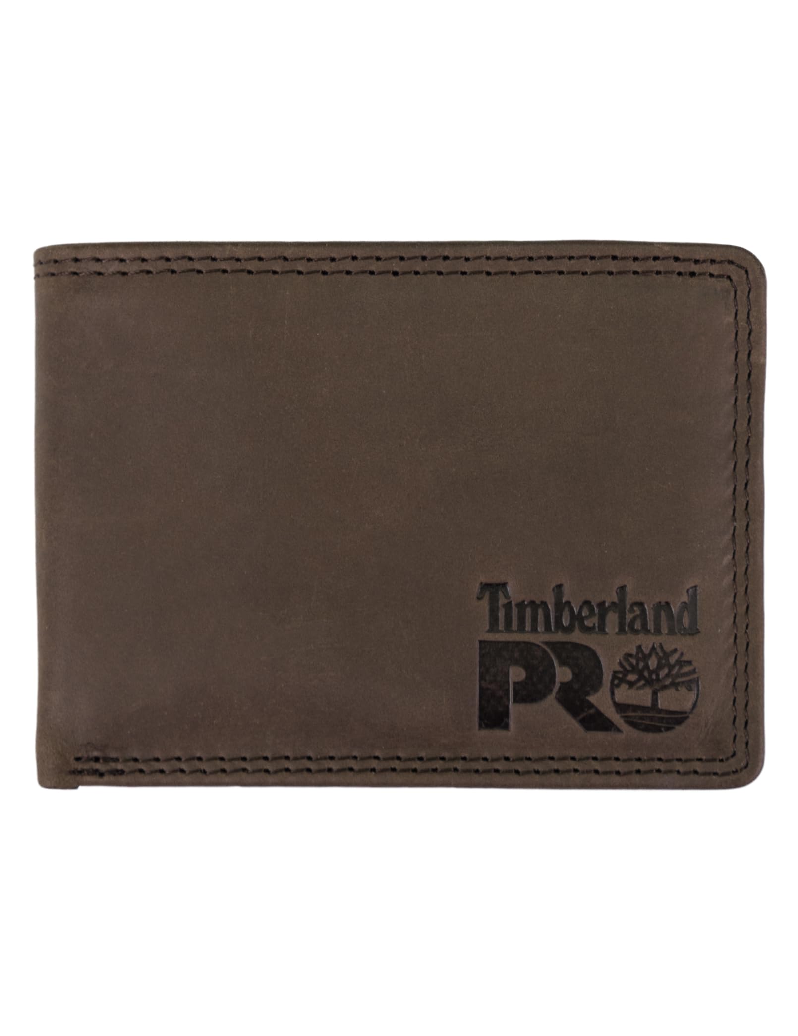 Timberland PRO mens Slim Leather Rfid Bifold With Back Id Window Wallet, Dark Brown/Pullman, One Size UK