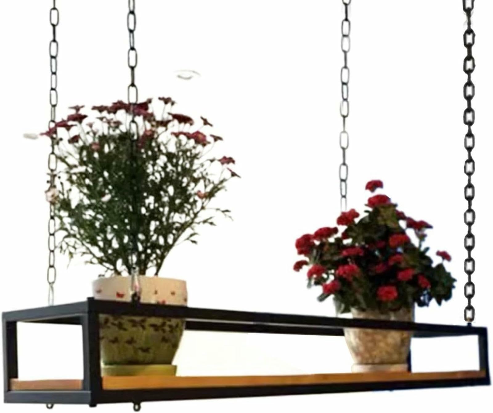Étagère suspendue au plafond pour plantes vertes et fleurs, étagères flottantes en fer forgé