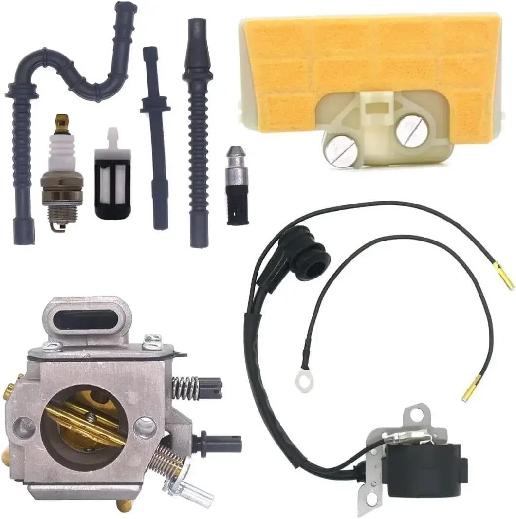 Carburador Power Carb para STIHL 029 039 para MS310 para MS390 con Filtro Aire Bobina Encendido Kit Repotenciación Línea Combustible Carburador Motosierra