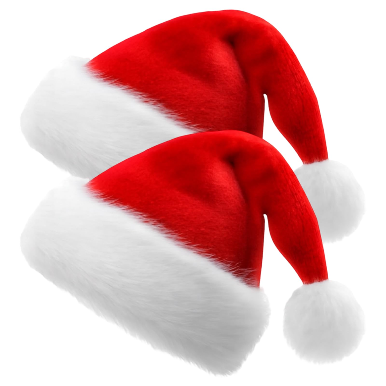 WaaRiuQ 2Pcs Santa Hats for Kids Festive Christmas Hat With Plush Material