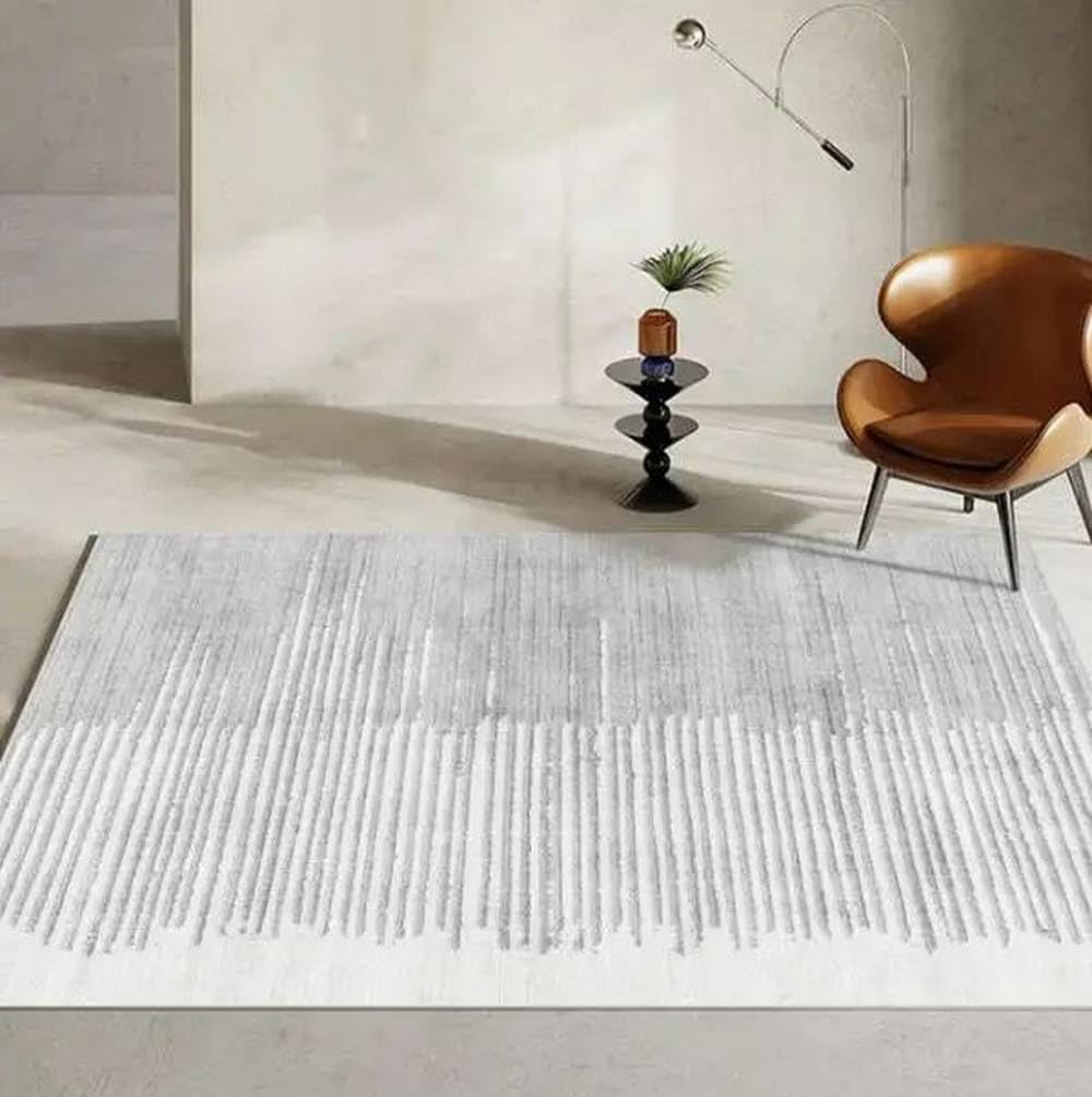 Tapis de salon doux gris pour réchauffer les sols froids