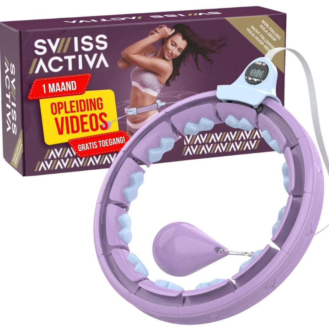Swiss Activa+ S5 Infinity Smart Weighted Hula Hoop Fit with Counter - Exercise Equipment - Adult Hula Hoops for Women Weight Loss
