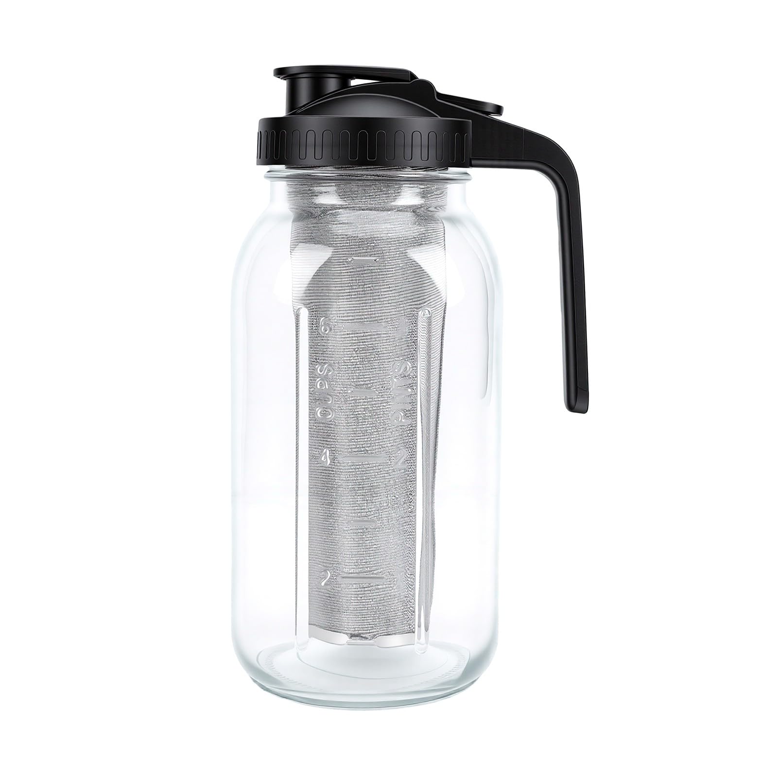 XUMIUZIY Caffettiera Freddo in Vetro 64oz con Filtro Fine per Cold Brew