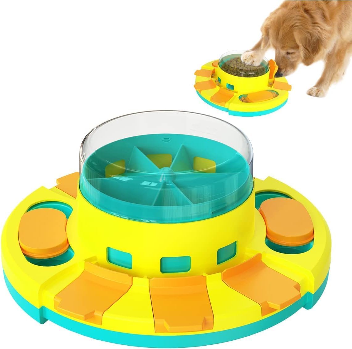 Dog Puzzle Toy, Interactive Training Feeder for Small, Medium, and Large Breeds, Treat Dispenser and Slow Feeder to Aid Digestion