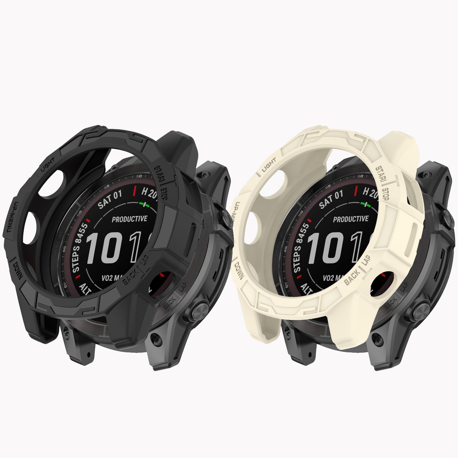 Protective Case for Garmin Fenix 7S 42mm, Silicone Protective Watch Case Cover Shell