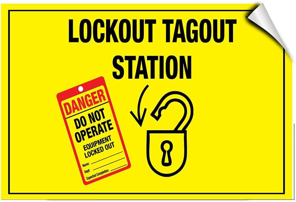 Lockout Tagout Station Hazard Hazard Labels Warning