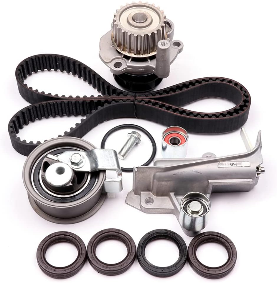 ECCPP Timing Belt Kit with Water Pump Compatible For 1999-2006 For Audi A4 1999-2005 For Audi A4 For Quattro 2001-2005 For Volkswagen For Passat TBK306A WP180-2220 TBK306B