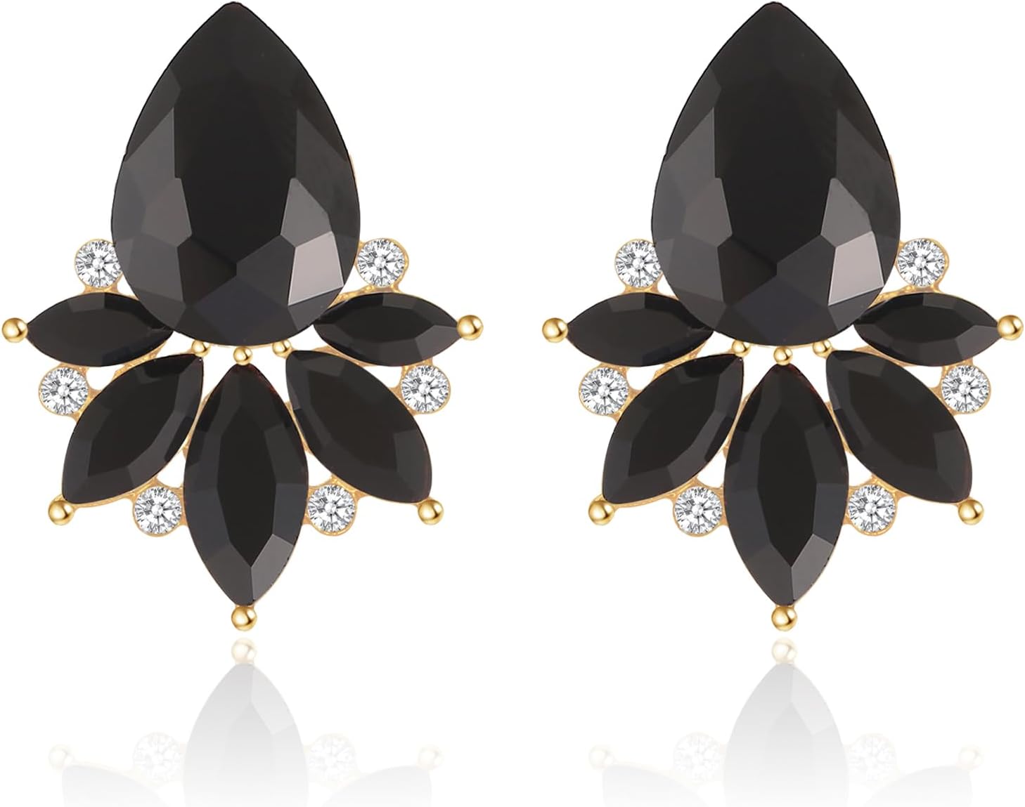 ATIMIGO Vintage Rhinestone Drop Earrings Elegant Crystal Cluster Art Deco Hypoallergenic Wedding Bridal Earrings for Women Brids Bridsmaids Prom Formal