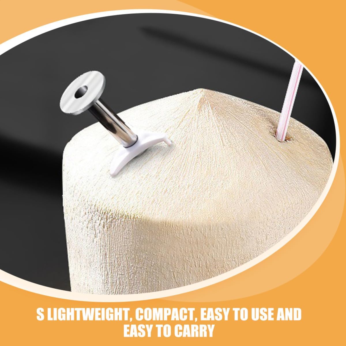 4pcs Portable Stainless Steel Coconut Openers Set, Reusable Manual Coconut Puncher Tools with Reinforced Head, Lightweight Kitchen Gadget for Home and Outdoor Use