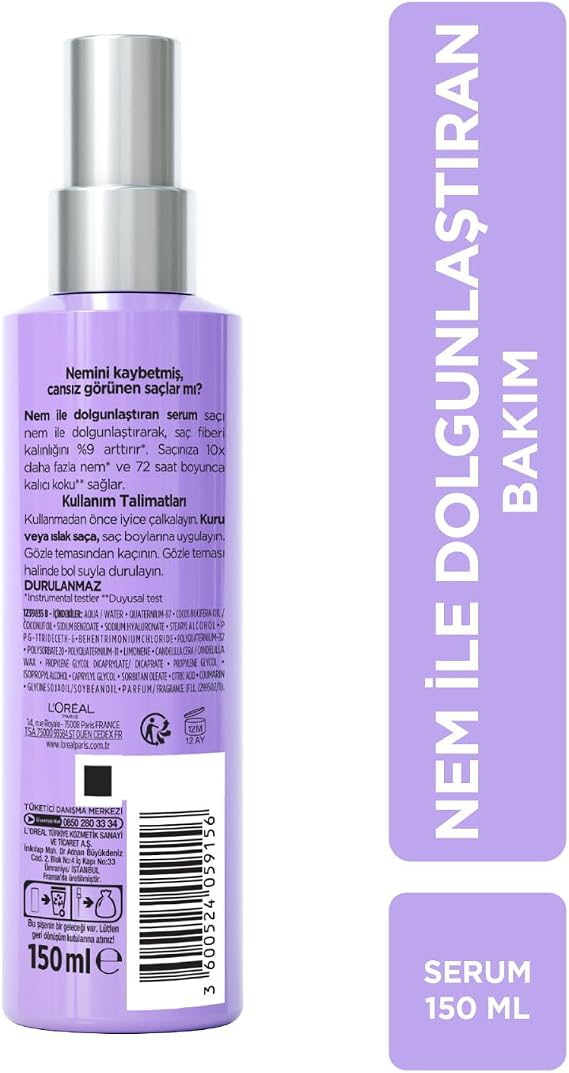 L'Oreal Paris Elseve Hydra Hyaluronic Nem ile Dolgunlaştıran Serum 150 ml