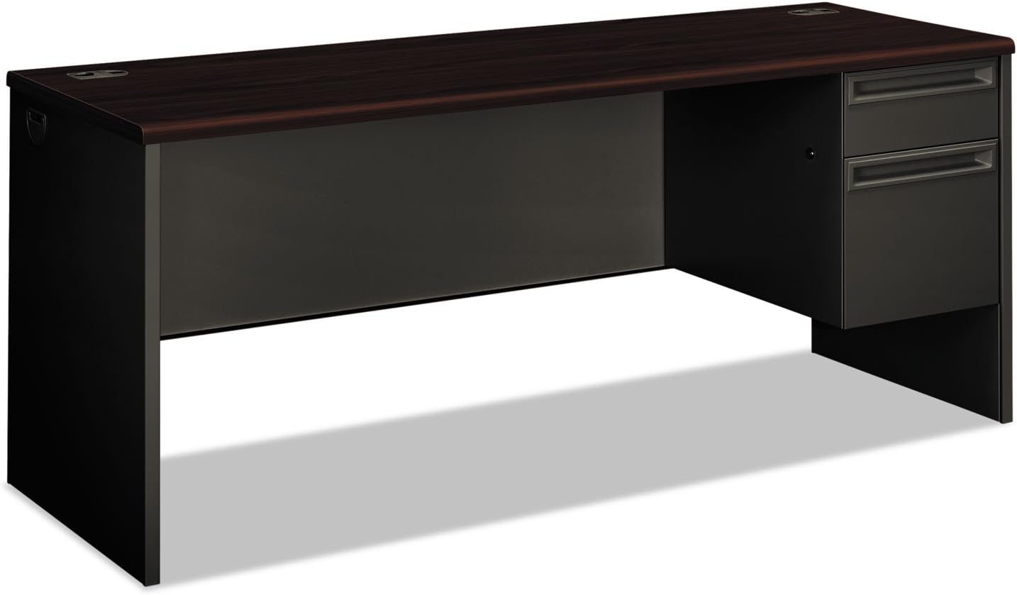 38000 Single Right Pedestal Credenza, Mahogany