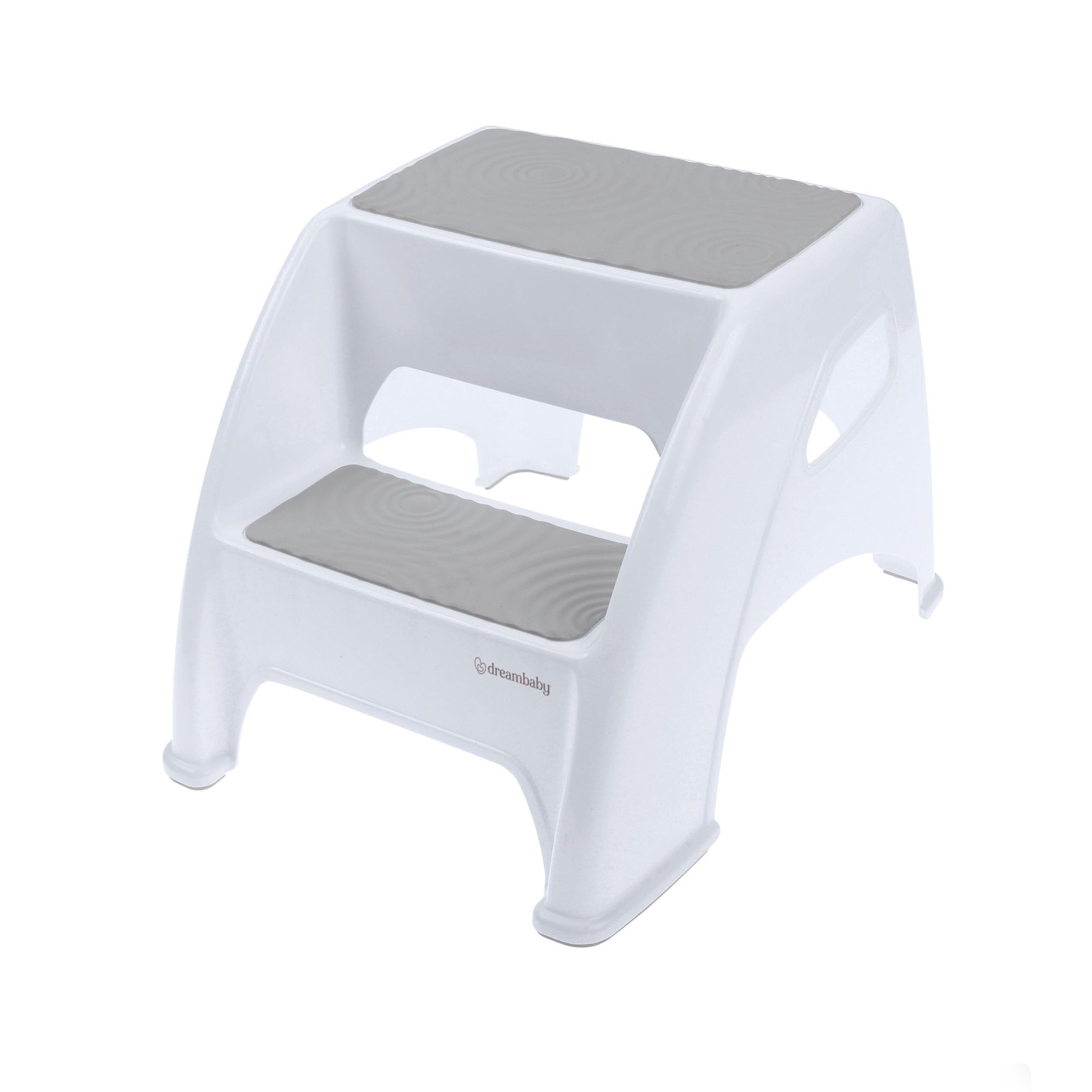 Dreambaby Toddler & Me 2 Up Double Step Stool – Toddler Step Stool for Toilet Training & Adults – Non-Slip Bathroom & Kitchen Step Stool, Holds 135kg - Grey