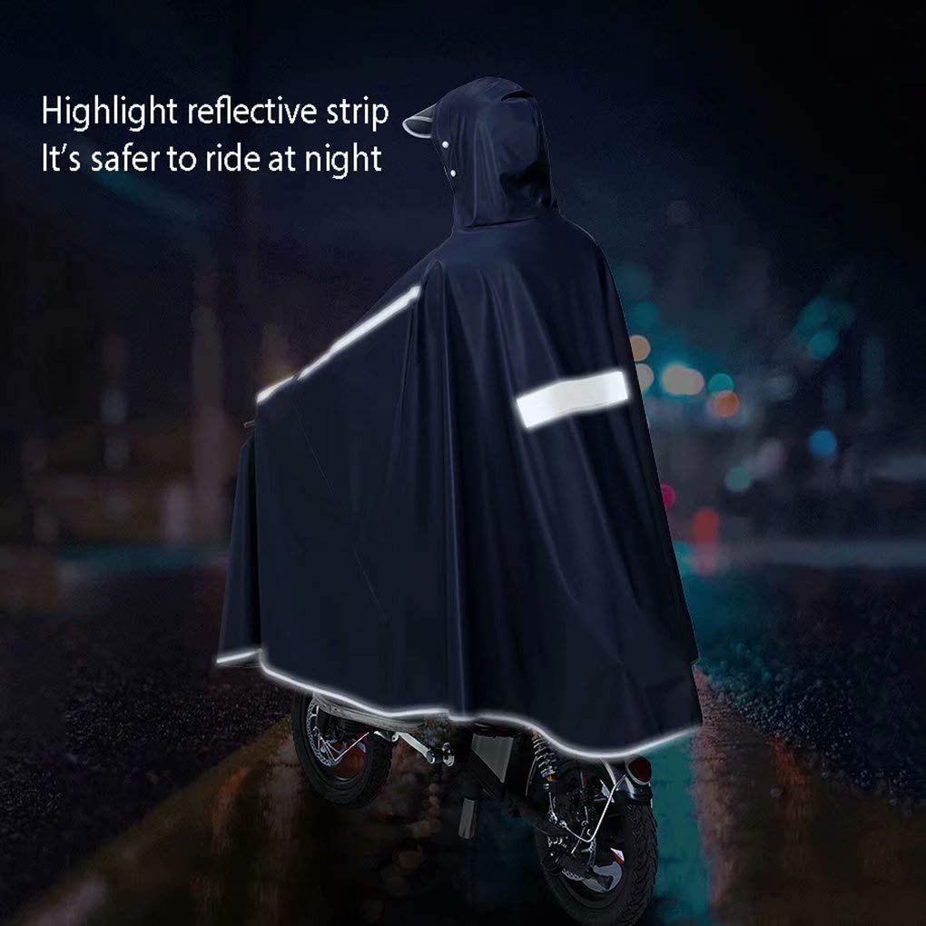 Funda para Scooter de Movilidad, Impermeable, Capa Grande para Lluvia, Scooter de Movilidad, Impermeable para Motocicleta, Poncho, Ropa Impermeable, protección Completa con Visera (Azul)