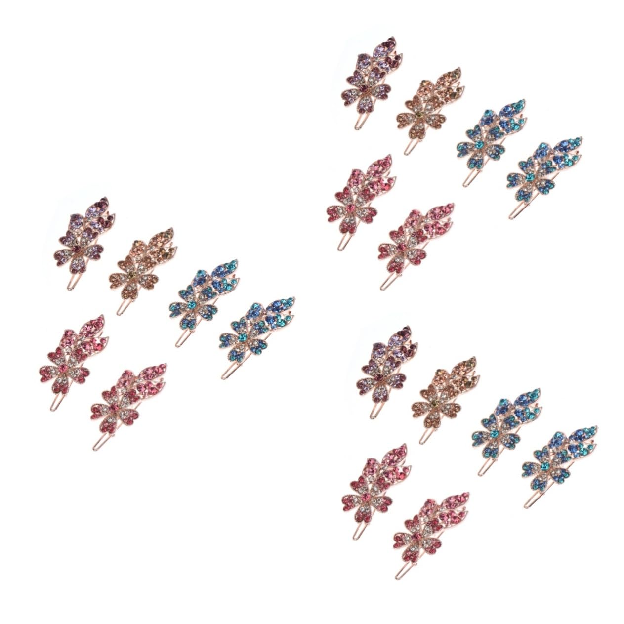 Housoutil 18stücke Teiliges Rhinestone Haarklammern Mit Blumen Design Elegante Haarspangen Für Damen Für Hochzeiten Partys Und Alltag