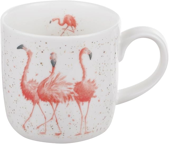 Portmeirion Home & Gifts MMMH5629-XS Wrendale by Royal Pink Ladies (Flamingos), Bone China, Multi Colour, 19 x 12 x 8 cm