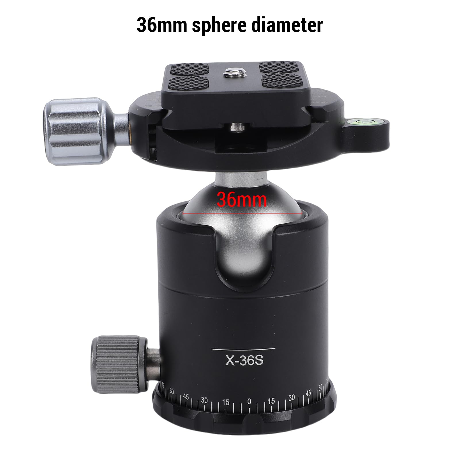Akozon Głowica Kulowa Statywu Aparatu Metalowa Głowica Kulowa Panorama Płytka Zwalniająca 36 Mm Suwak Monopodu do Lustrzanki Cyfrowej