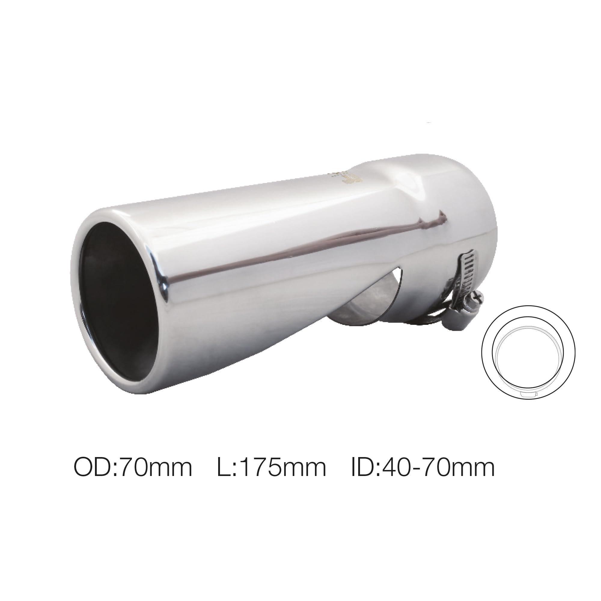 Image secondaire de Embout d'Échappement Universel Simoni Racing TRX/97 en Inox - 175 mm