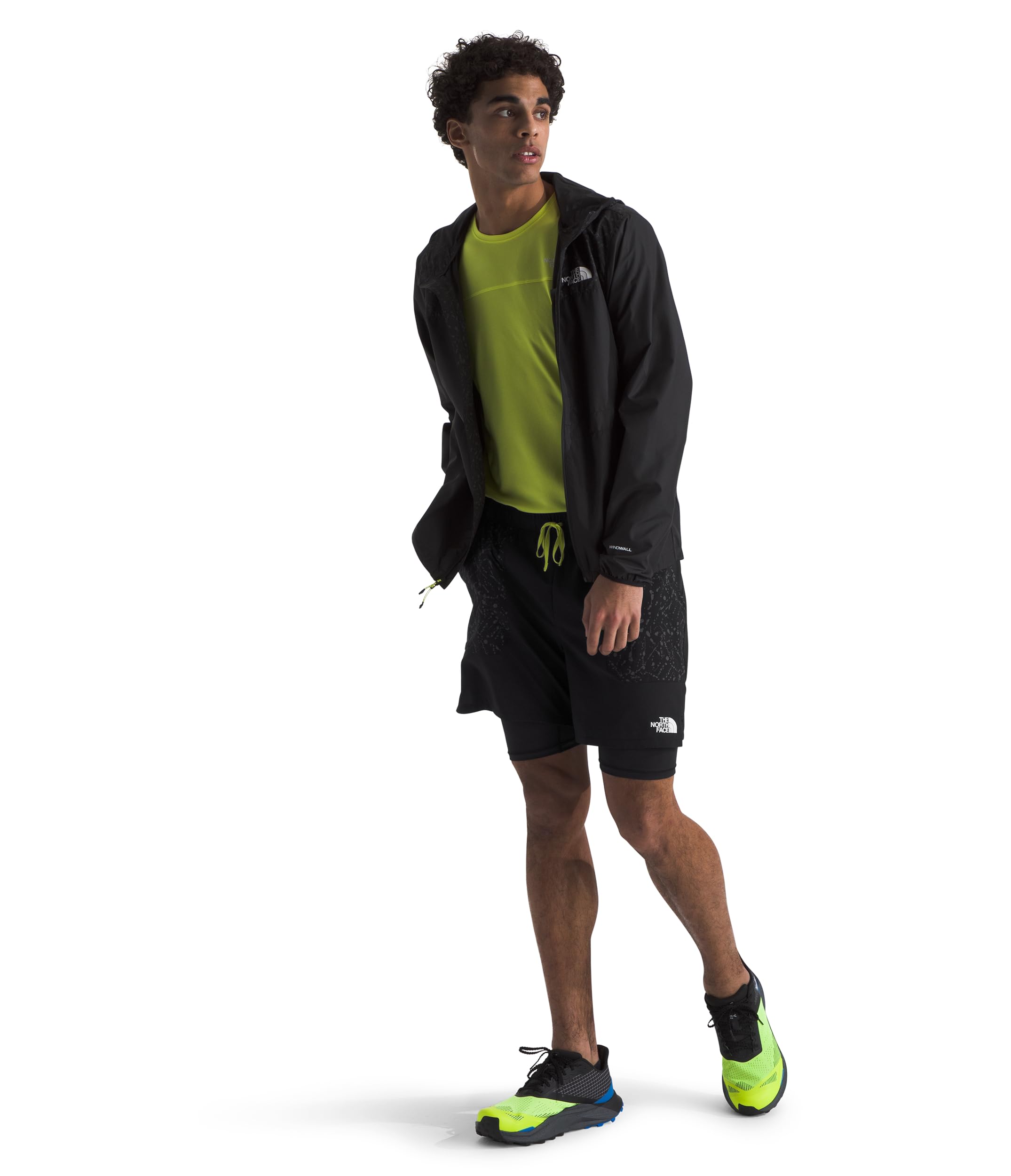 The North Face Hombres Sunriser 2In1 6In Short Laufbekleidung Pantalones Cortos TNF Black/Trail Reflective - Negro