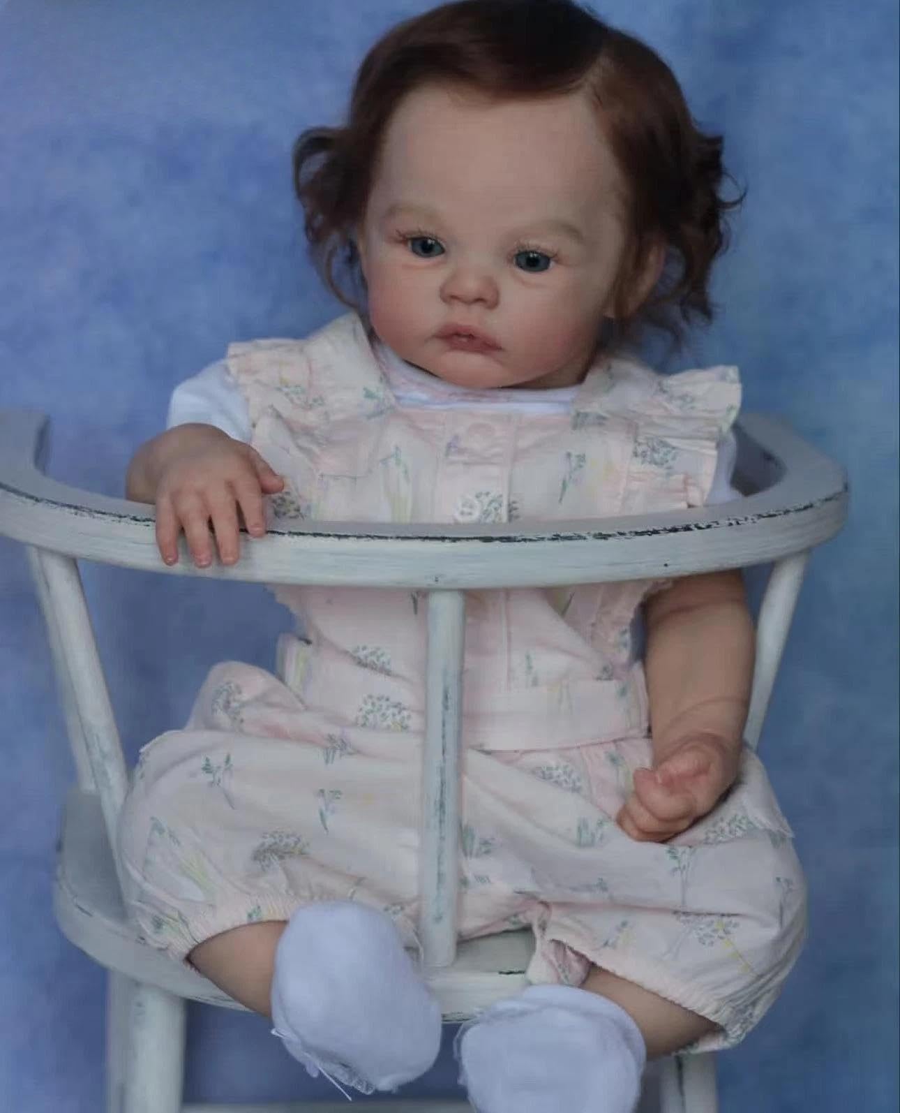 RXDOLL Realistyczne lalki Reborn Baby Dolls Vinyl Full Body Girl 45 cm realistyczne lalki noworodka, które wyglądają prawdziwie ważony silikon, lalka Reborn Anatomicznie poprawna lalka bobas