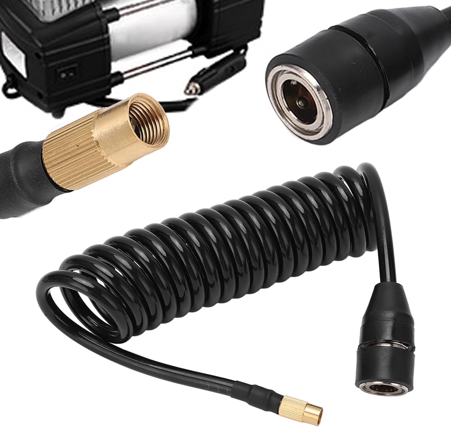 Manguera de extensión de bomba de aire para coche, PS20 hembra, tubo de extensión para boquilla de neumático americano, coche, motocicleta (1000 cm)