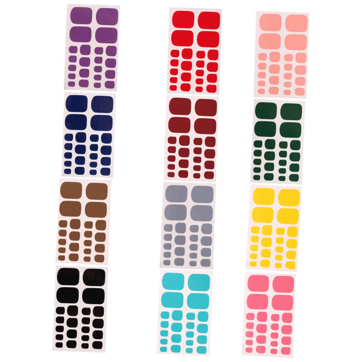 Beavorty 5 Set Di Adesivi Per Unghie Dei Piedi Ornamenti Decorazioni Accessori 12 Fogli * 5