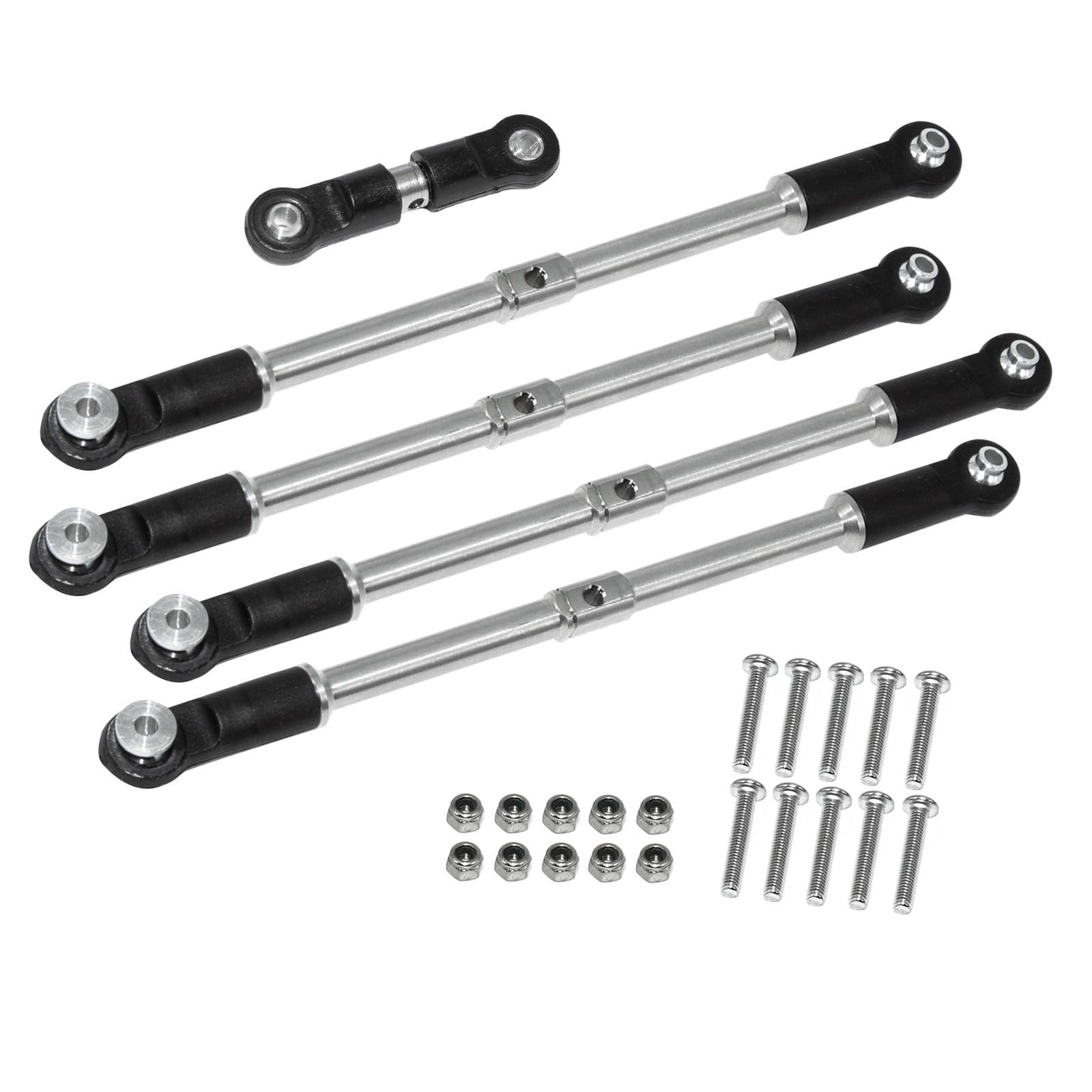 XinGeeek Stainless Steel Tie Rod Turnbuckles Set for Arrma 1/8 6S Kraton Outcast 1/7 Big Rock RC Car Upgrade Parts