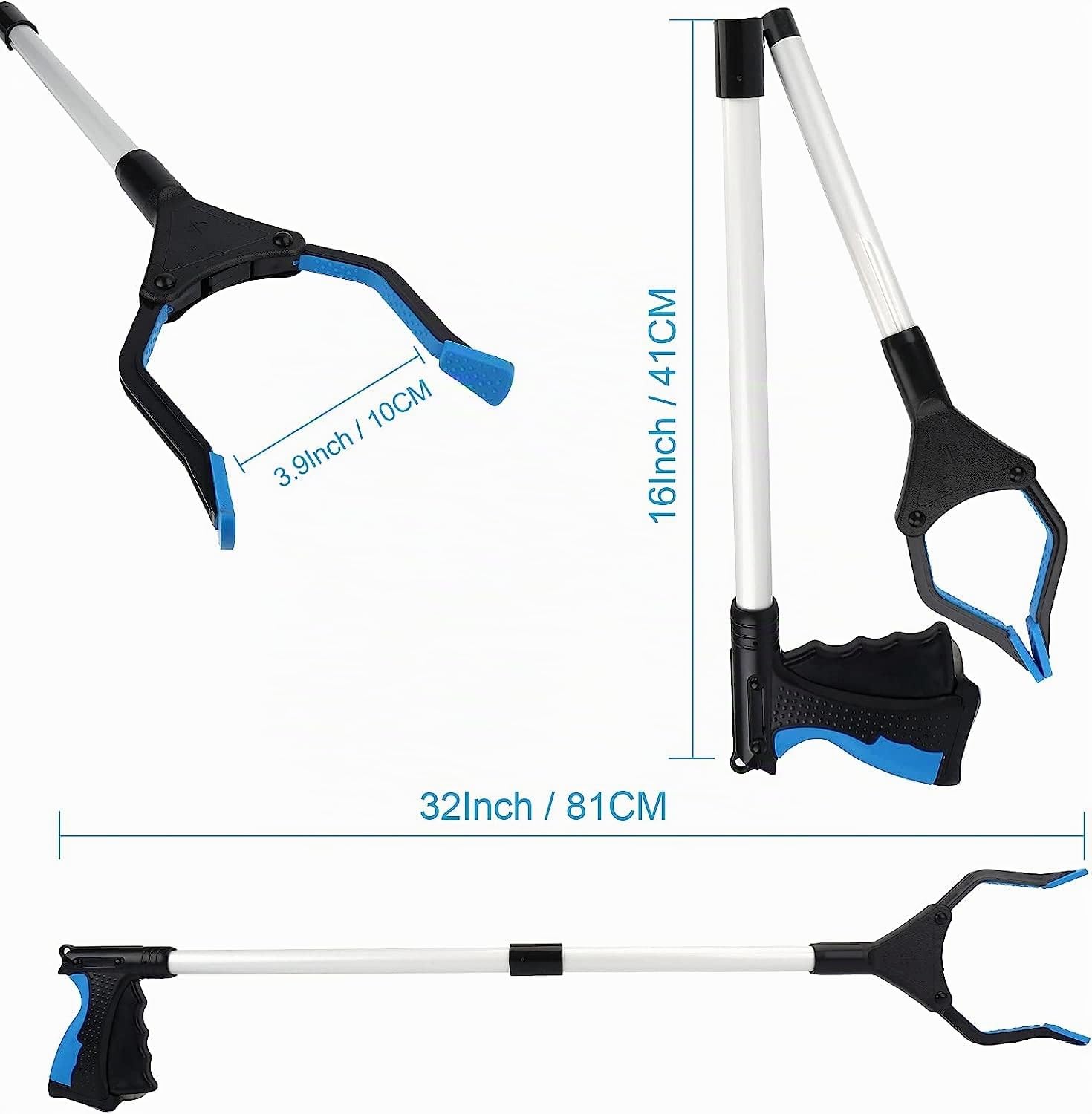 Pinza Telescopica 2 Pinze,83cm Pinza telescopica Prendi Oggetti,Pinza Raccogli Oggetti,Pinza Raccogli Rifiuti,Pinza per Raccogliere Oggetti Terra,Pinza Magnetica Pieghevole
