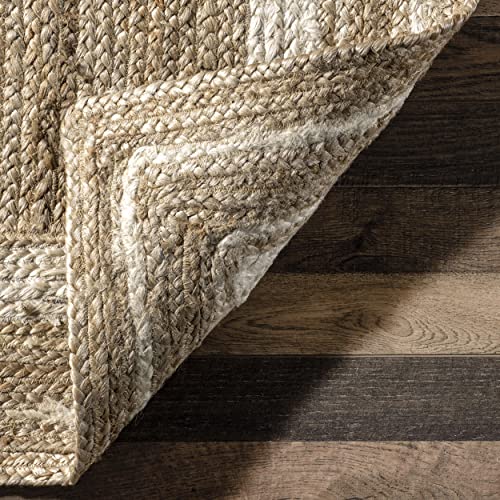 nuLOOM Rikki Coastal Braided Jute Area Rug, 5x8, Off-white - Image 4