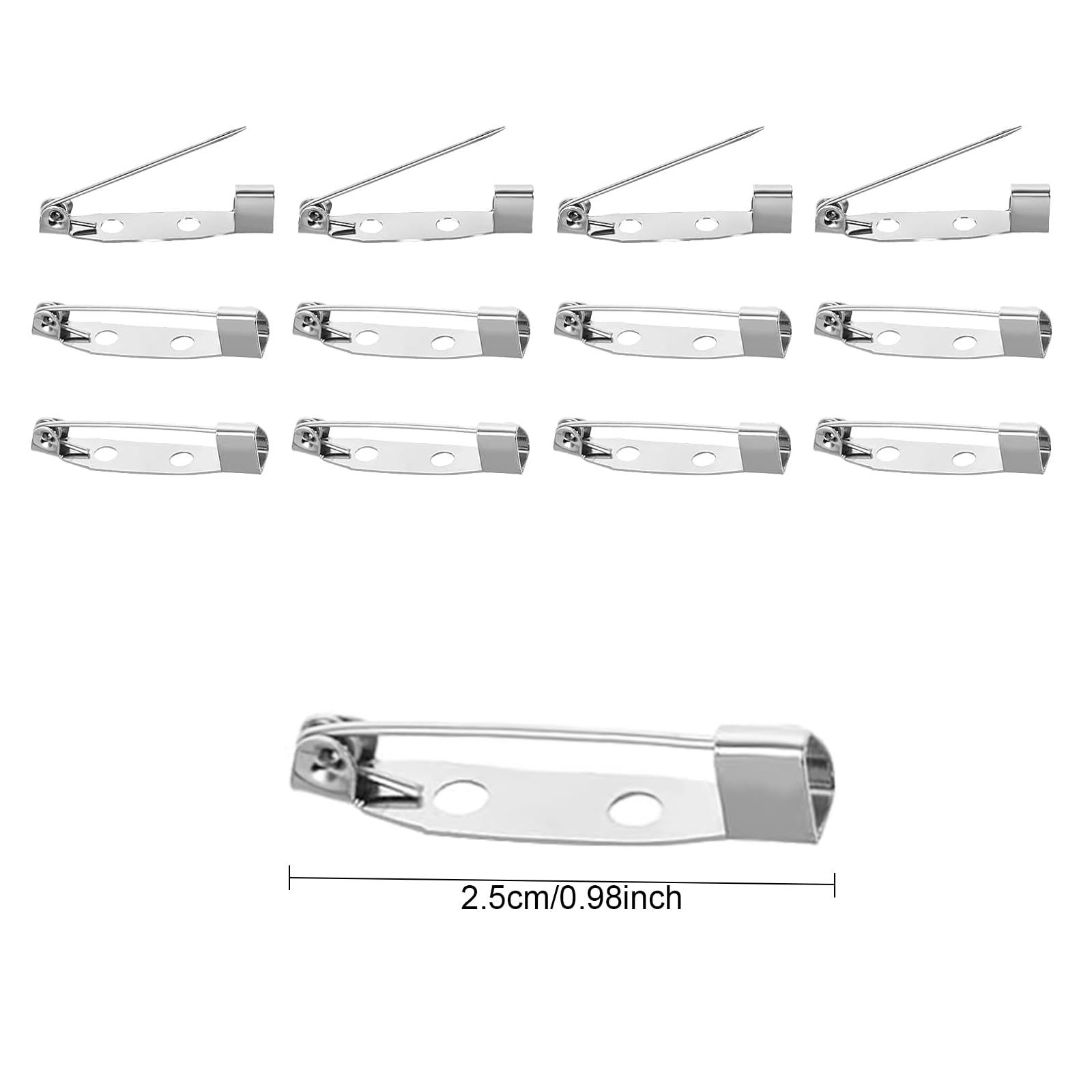 50 Spille Da Balia Argento - Con 2 Fori, Fermagli, Per DIY, Artigianato E Gioielli - Foto 7